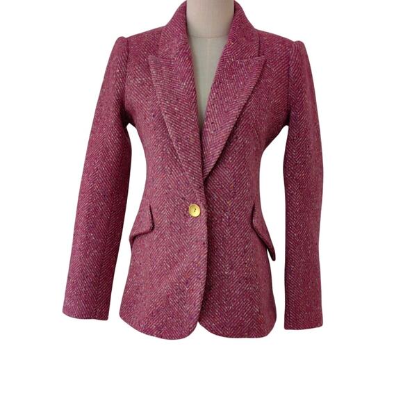 L'agence Pink Multi Herringbone Chamberlain Blazer US 4 - Picture 5 of 10